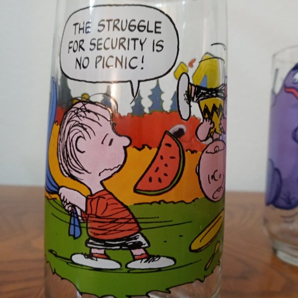 McDonald's Glasses Peanuts and Grimace Rare 1977 - Picture 8 of 10